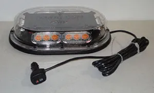 12/24V CLEAR DOME AMBER LEDS MINI-BAR MAGNET MT