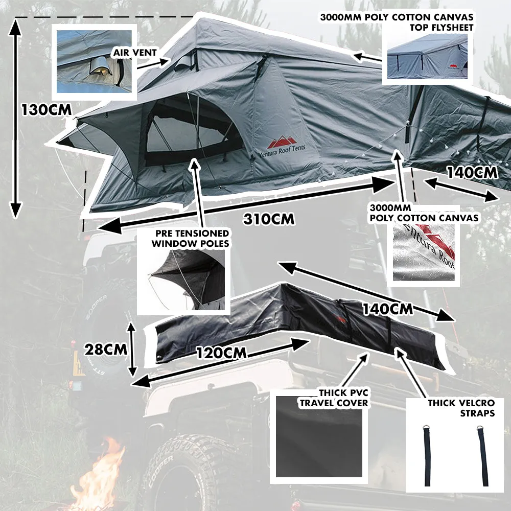 2X Extended Ventura Deluxe 1.4 Roof Top Tent (IN STOCK)