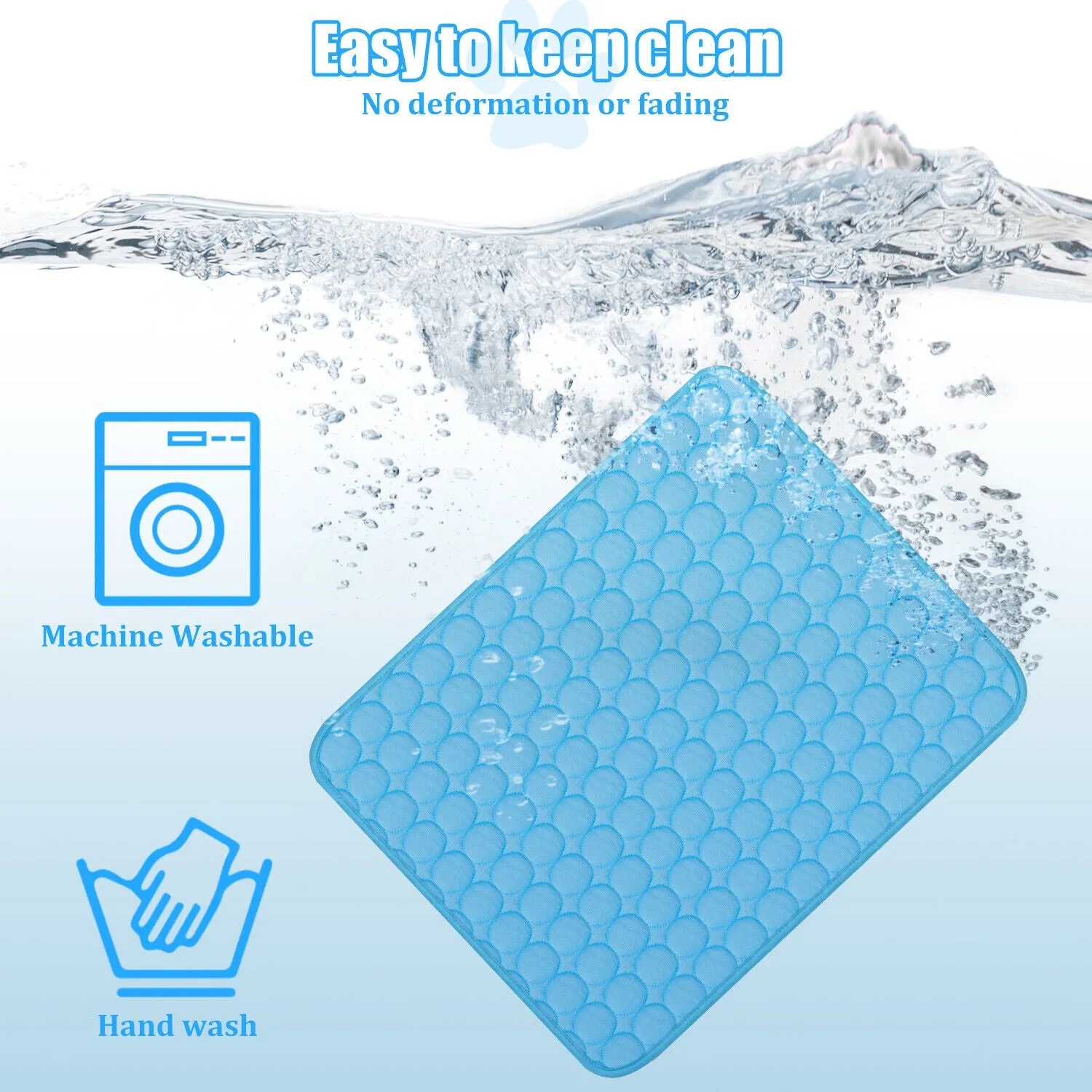 3-Layer Cooling Pet Mat for Dogs & Cats - Deluxe Absorbent & Non-Slip Summer Pet Bed Pad