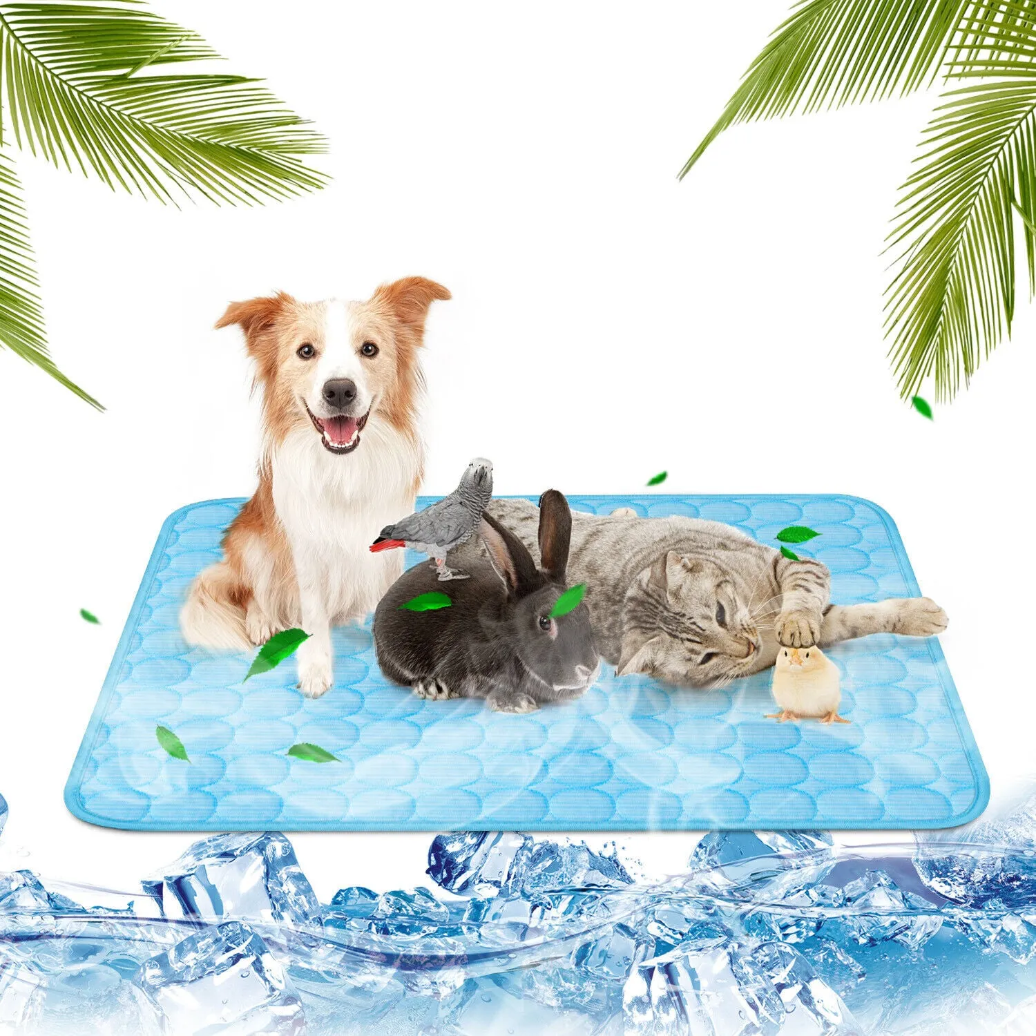 3-Layer Cooling Pet Mat for Dogs & Cats - Deluxe Absorbent & Non-Slip Summer Pet Bed Pad