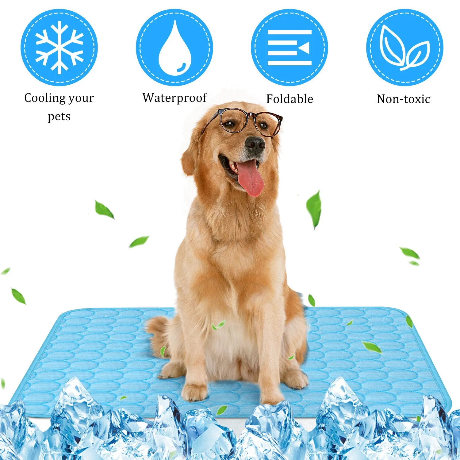 3-Layer Cooling Pet Mat for Dogs & Cats - Deluxe Absorbent & Non-Slip Summer Pet Bed Pad