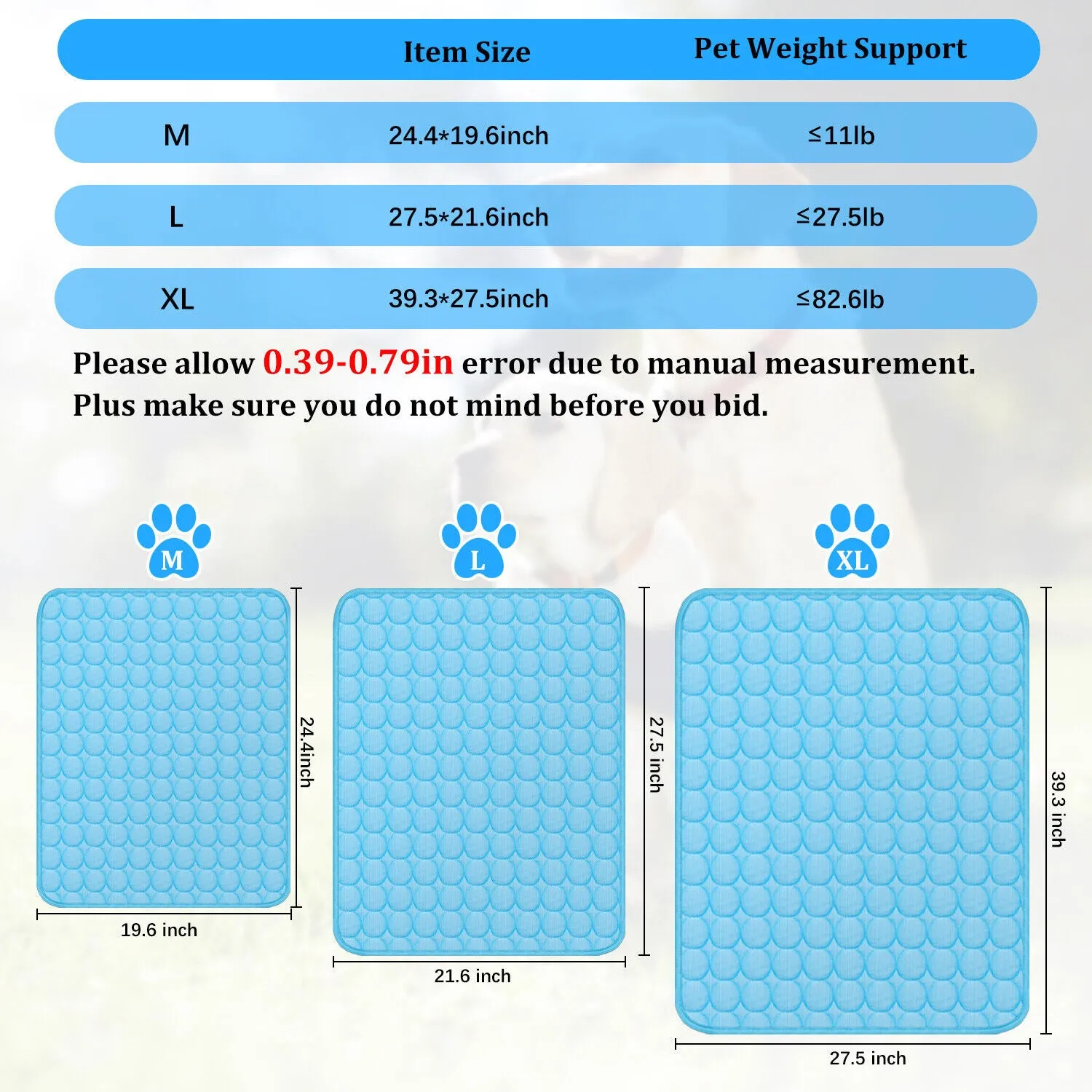 3-Layer Cooling Pet Mat for Dogs & Cats - Deluxe Absorbent & Non-Slip Summer Pet Bed Pad