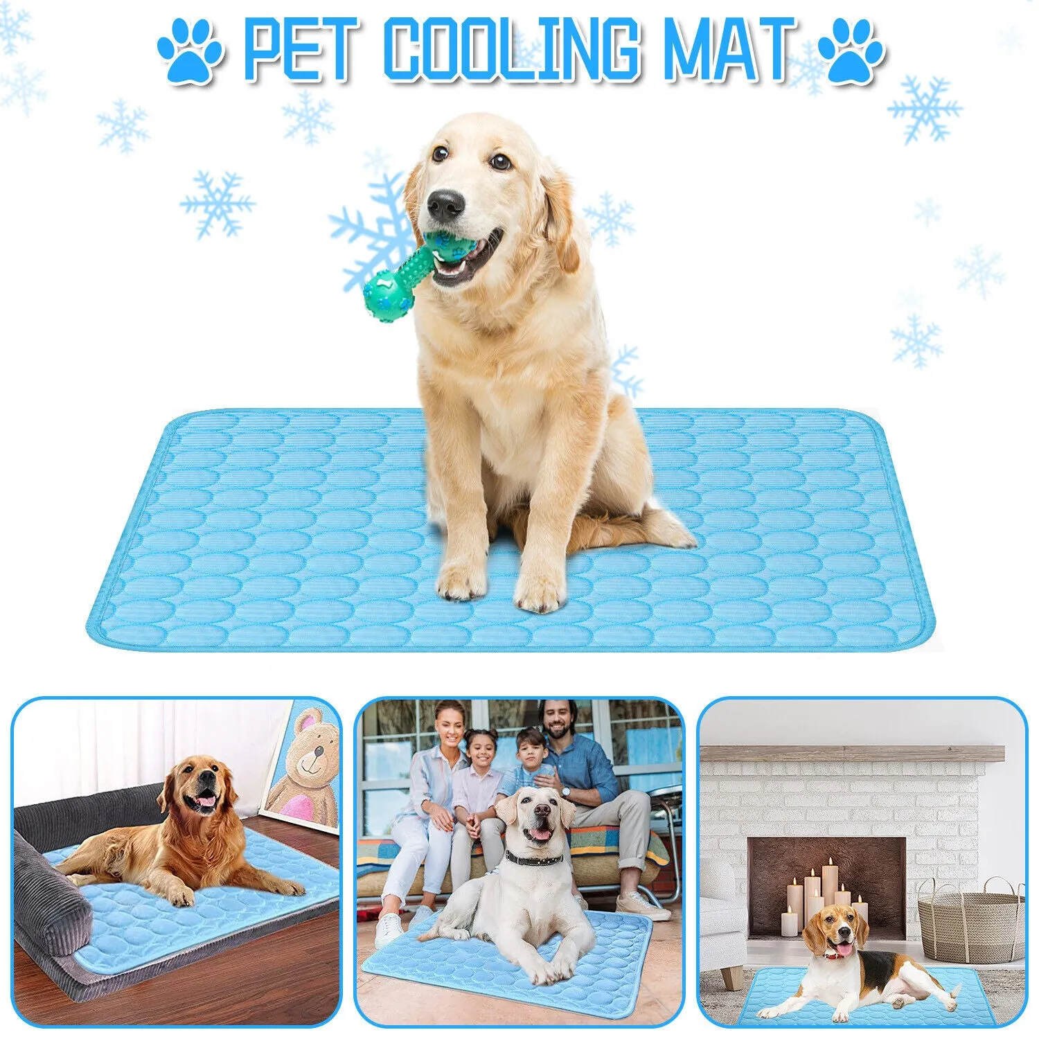 3-Layer Cooling Pet Mat for Dogs & Cats - Deluxe Absorbent & Non-Slip Summer Pet Bed Pad