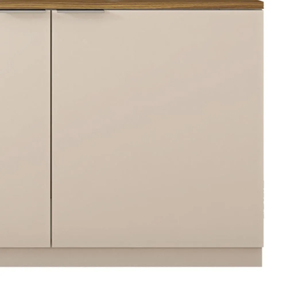36 Inch Wooden Accent Cabinet with 2 Doors, Brown and Off White By The Urban Port