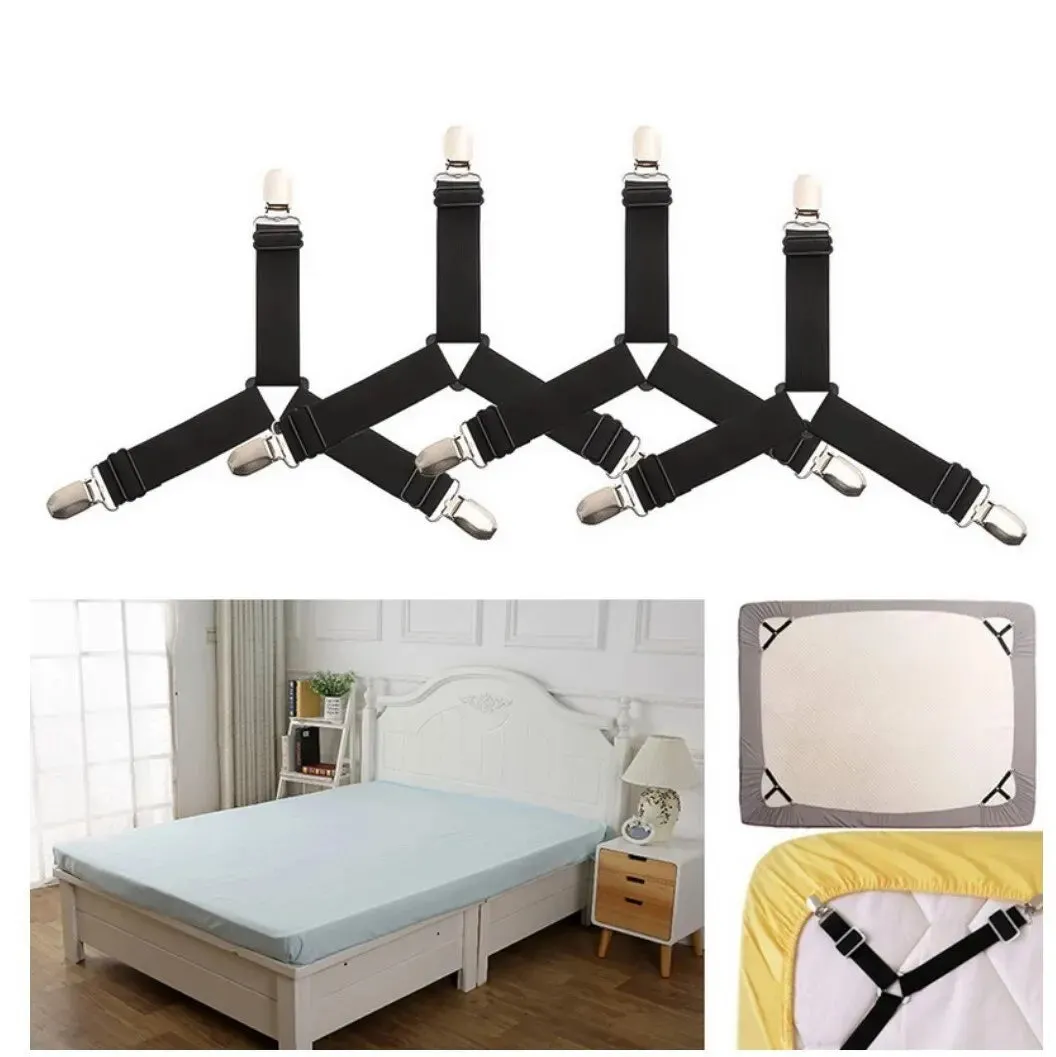 4pcs Bed Sheet Fasteners Home Organizer Clips for Mattress Cover