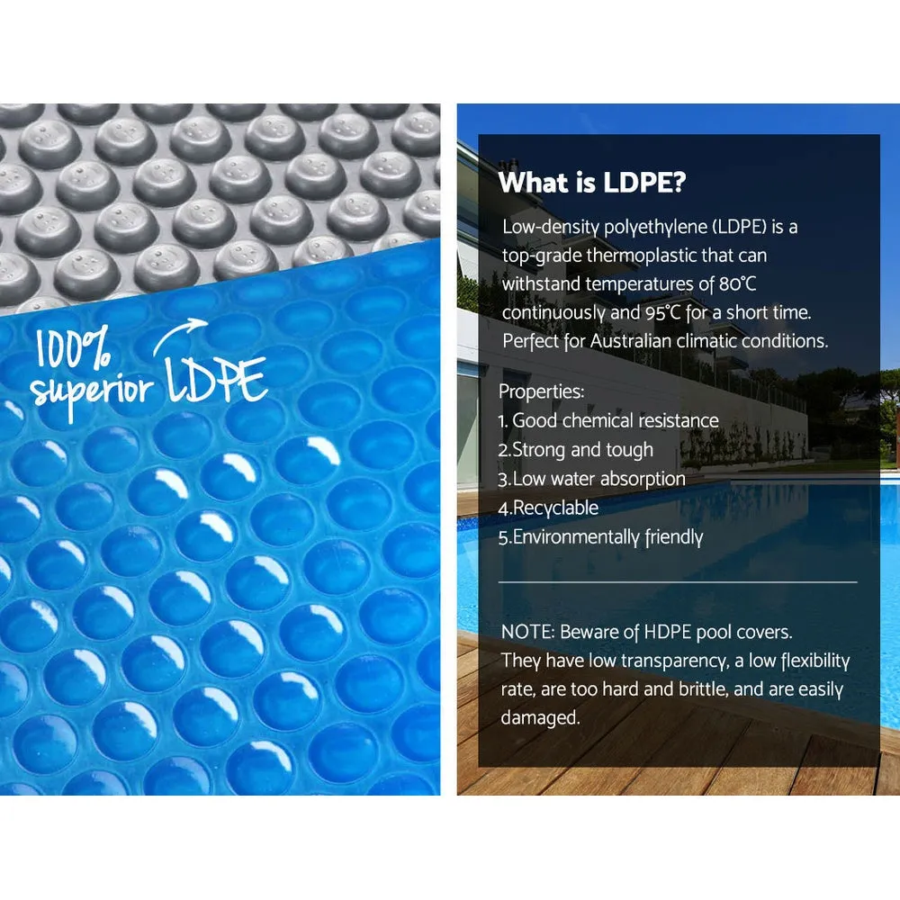 Adjustable Aluminium Pool Roller & 9.5x5m Solar Cover Set - Aquabuddy