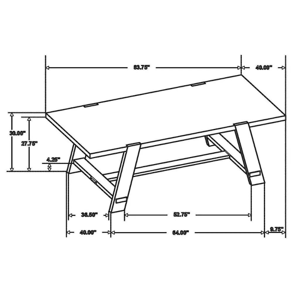 Alia 84 Inch Dining Table, Wire Brushed, Asian Hardwood, Rustic Brown  By Casagear Home