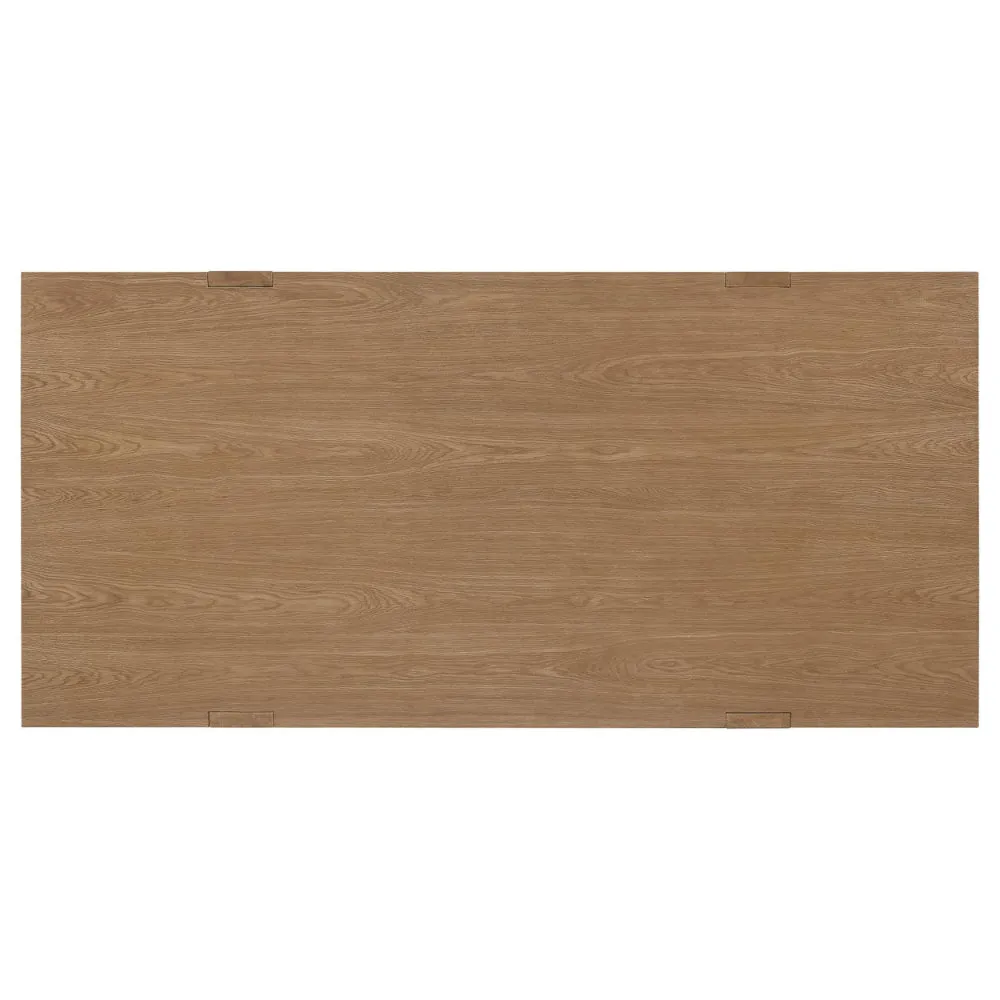 Alia 84 Inch Dining Table, Wire Brushed, Asian Hardwood, Rustic Brown  By Casagear Home