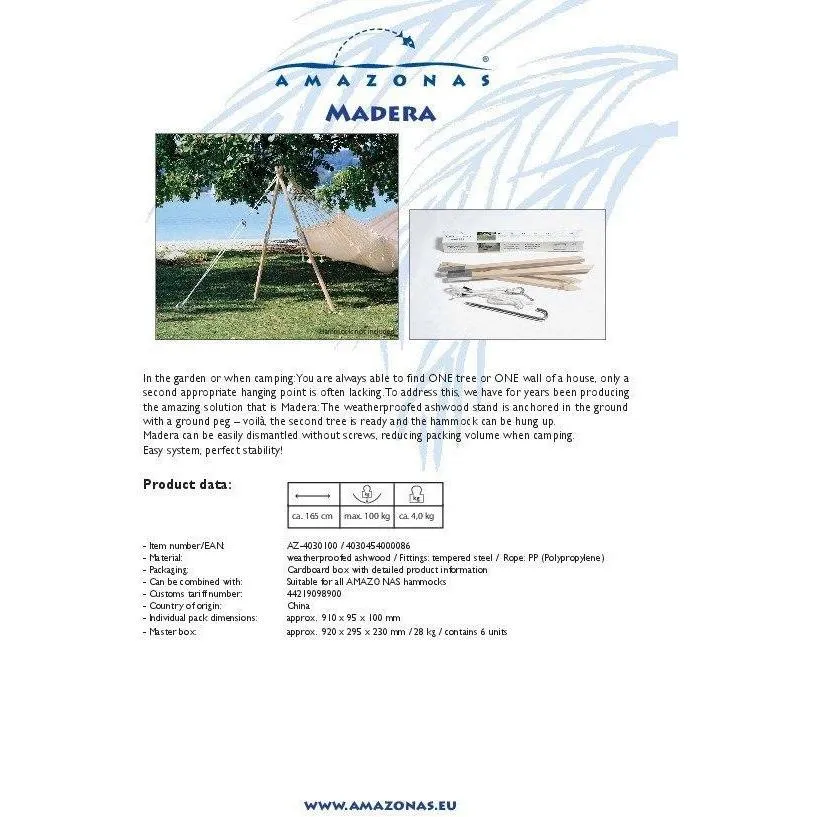 Amazonas Madera Wooden Post Hammock Stand