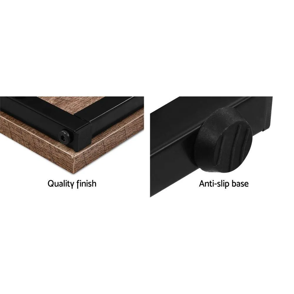 Artiss Rustic Nesting Side Tables Wooden with Metal Frame