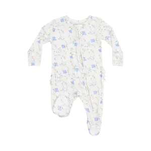 Bamboo 2 Way Ruffle Zipper Footie - Sweet Vines by Angel Dear