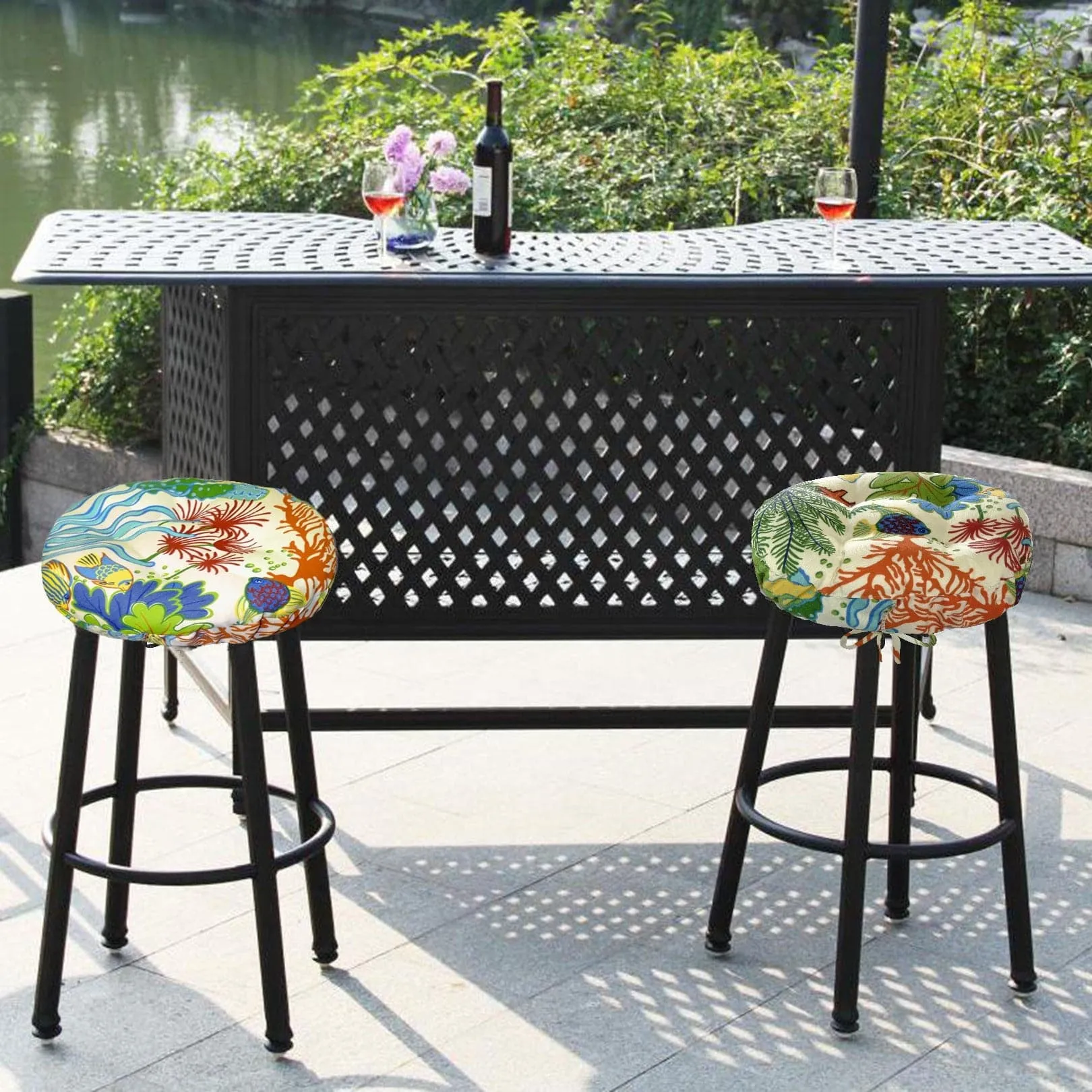Bargain Bin | Splish-Splash Multi Bar Stool Cover with Cushion and Adjustable Drawstring Yoke | Condition A - Last Unit | Non-Returnable