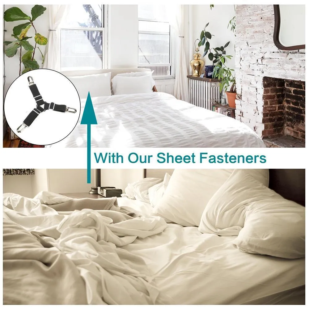 Bed Sheet Fasteners, Adjustable Triangle  Elastic Band Straps