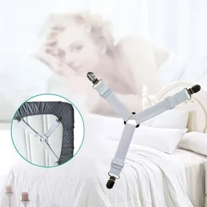 Bed Sheet Fasteners, Adjustable Triangle  Elastic Band Straps