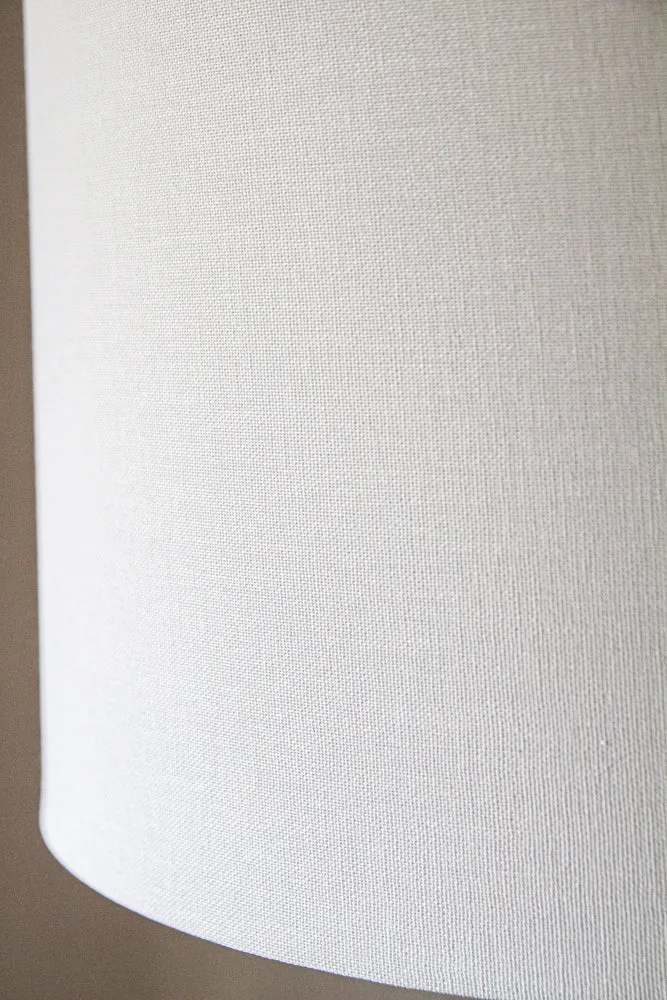 Black Turned Wood Table Lamp With Linen Lamp Shade