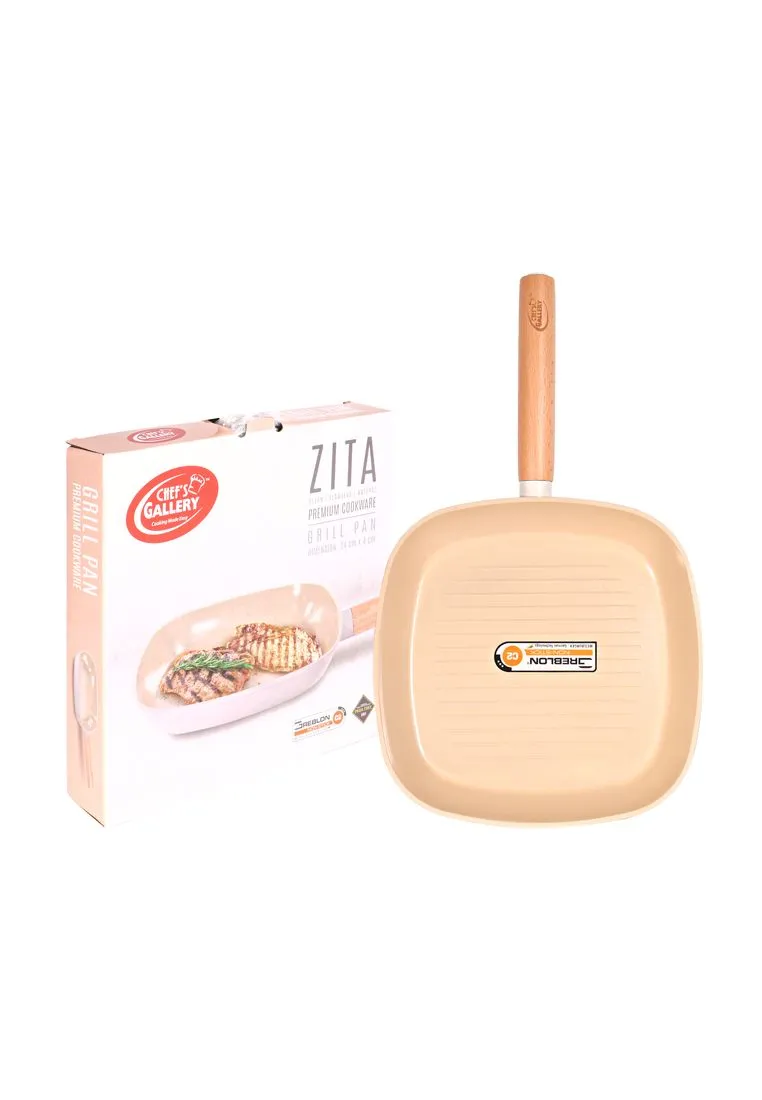 Chef's Gallery Zita Collection Grill Pan 24cm with Round Handle