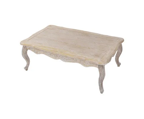 Coffee Table Oak Wood Plywood Veneer White Washed Finish
