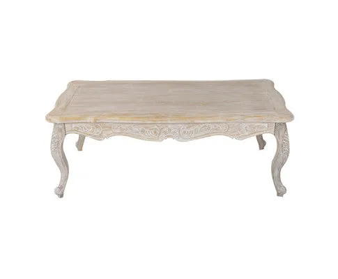 Coffee Table Oak Wood Plywood Veneer White Washed Finish