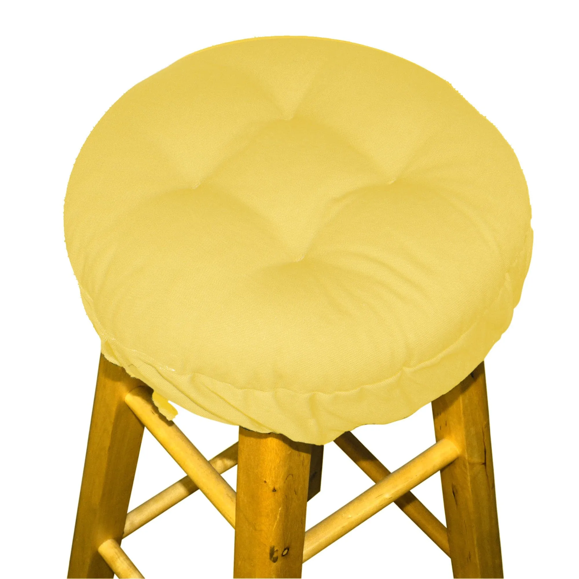 Cotton Duck Yellow Barstool Cover with Cushion and Adjustable Yoke