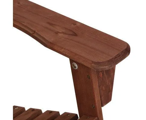 Double Wooden Outdoor Beach Deck Chair