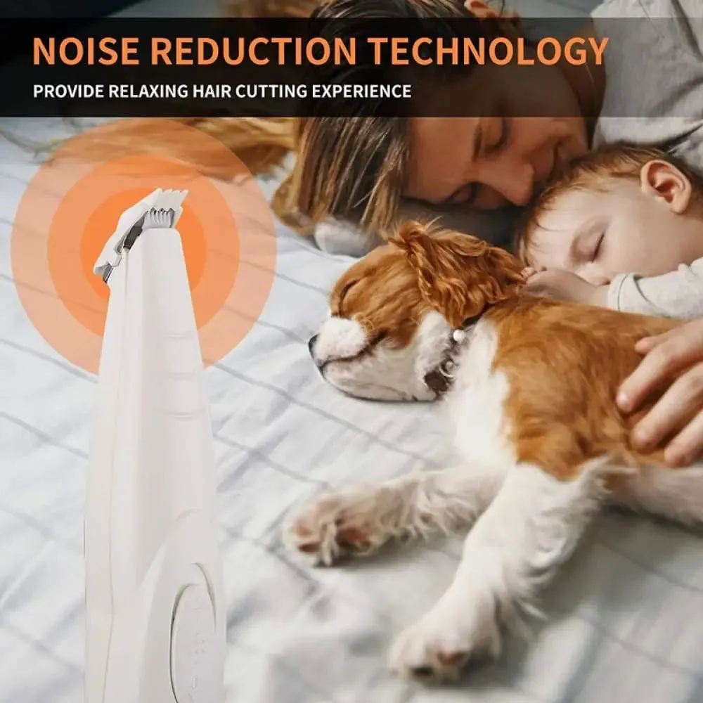 Electric Cordless Usb Rechargeable Low Noise Pet Grooming Hair Trimmer for Face Paws Eyes Ears