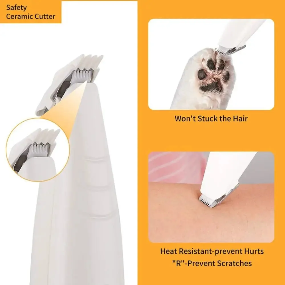 Electric Cordless Usb Rechargeable Low Noise Pet Grooming Hair Trimmer for Face Paws Eyes Ears