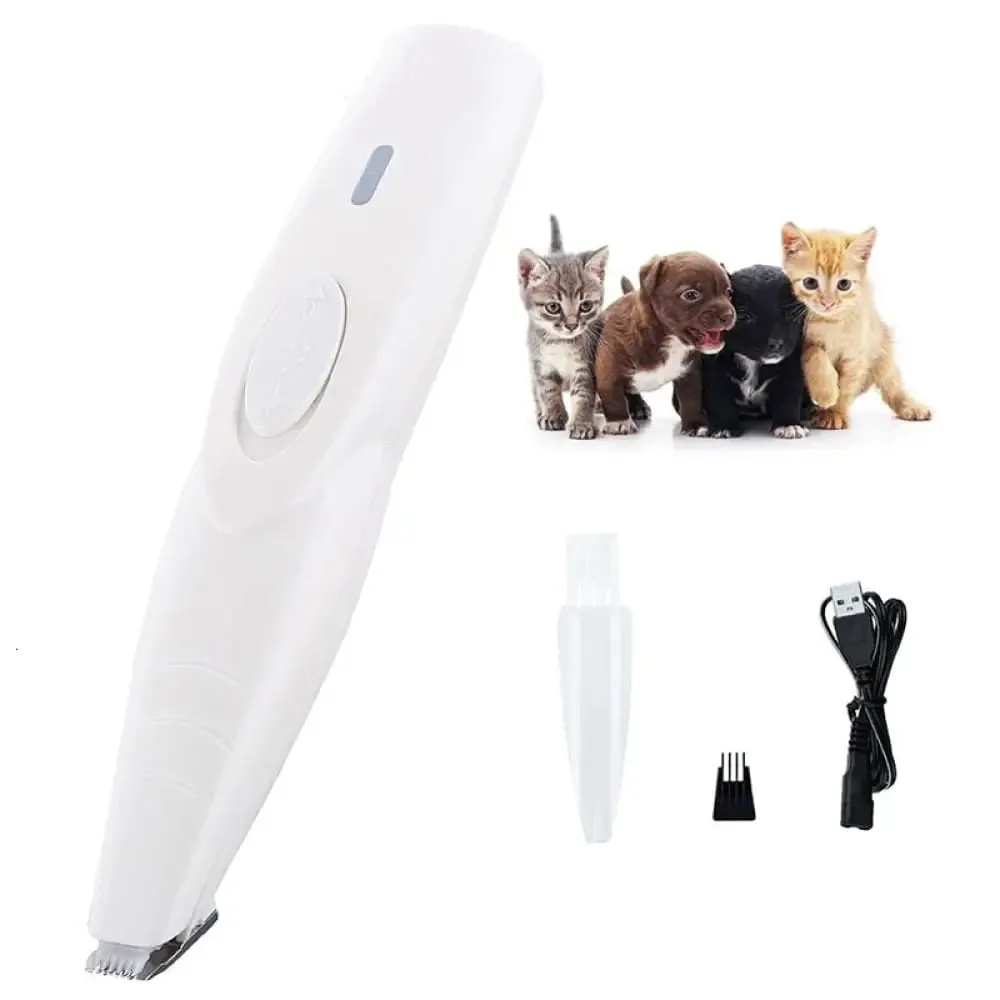 Electric Cordless Usb Rechargeable Low Noise Pet Grooming Hair Trimmer for Face Paws Eyes Ears