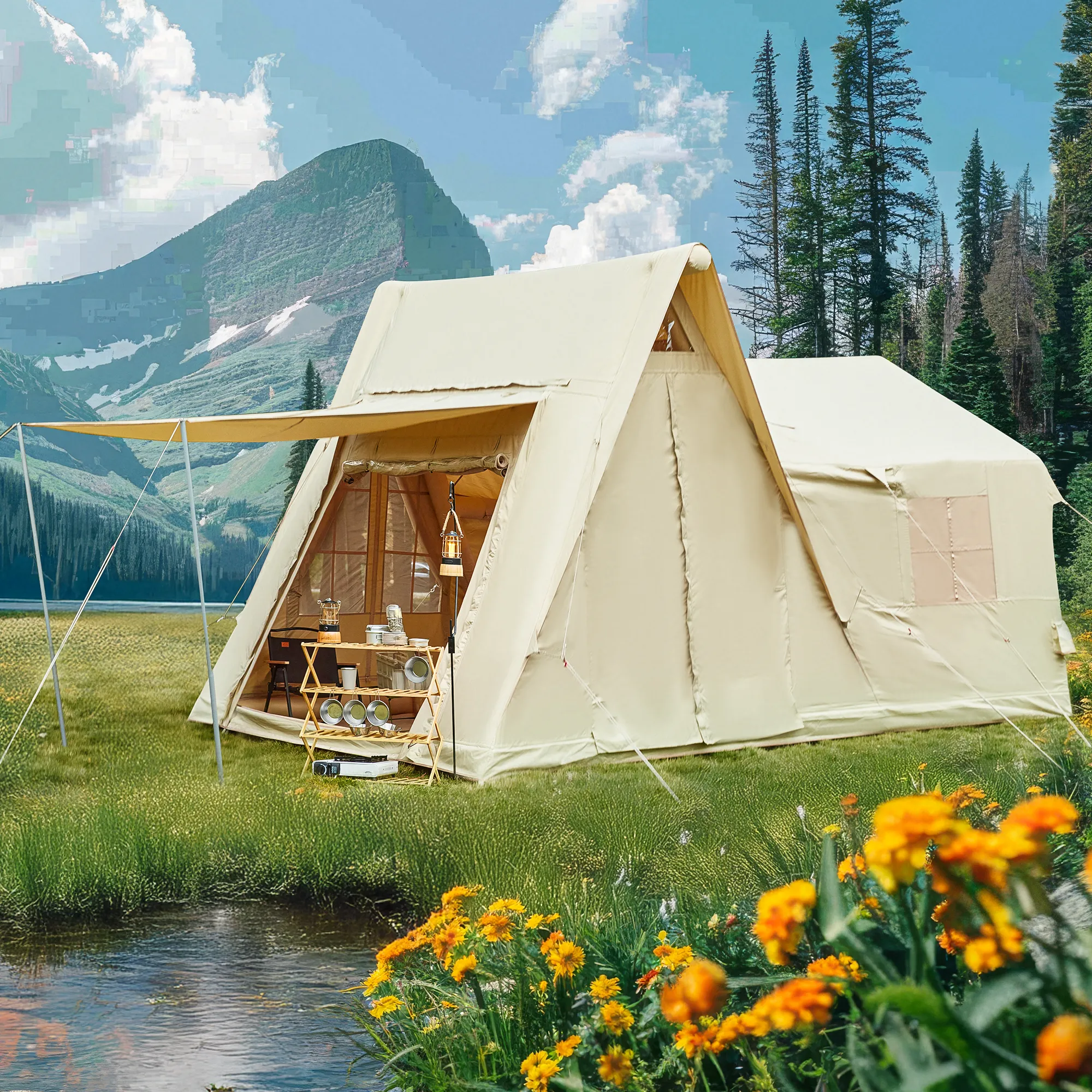 EROMMY 10 Person Tent with Detachable Canopy for Camping – 13.8FT