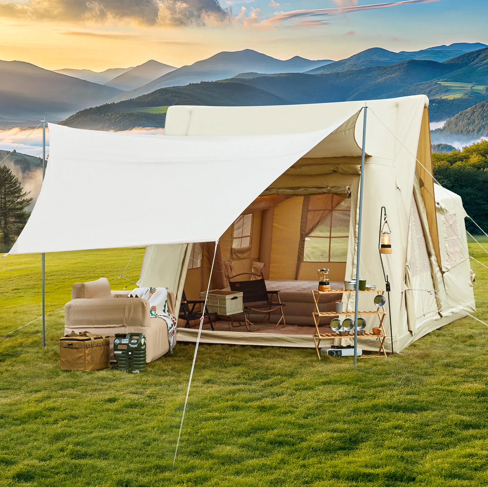 EROMMY 10 Person Tent with Detachable Canopy for Camping – 13.8FT