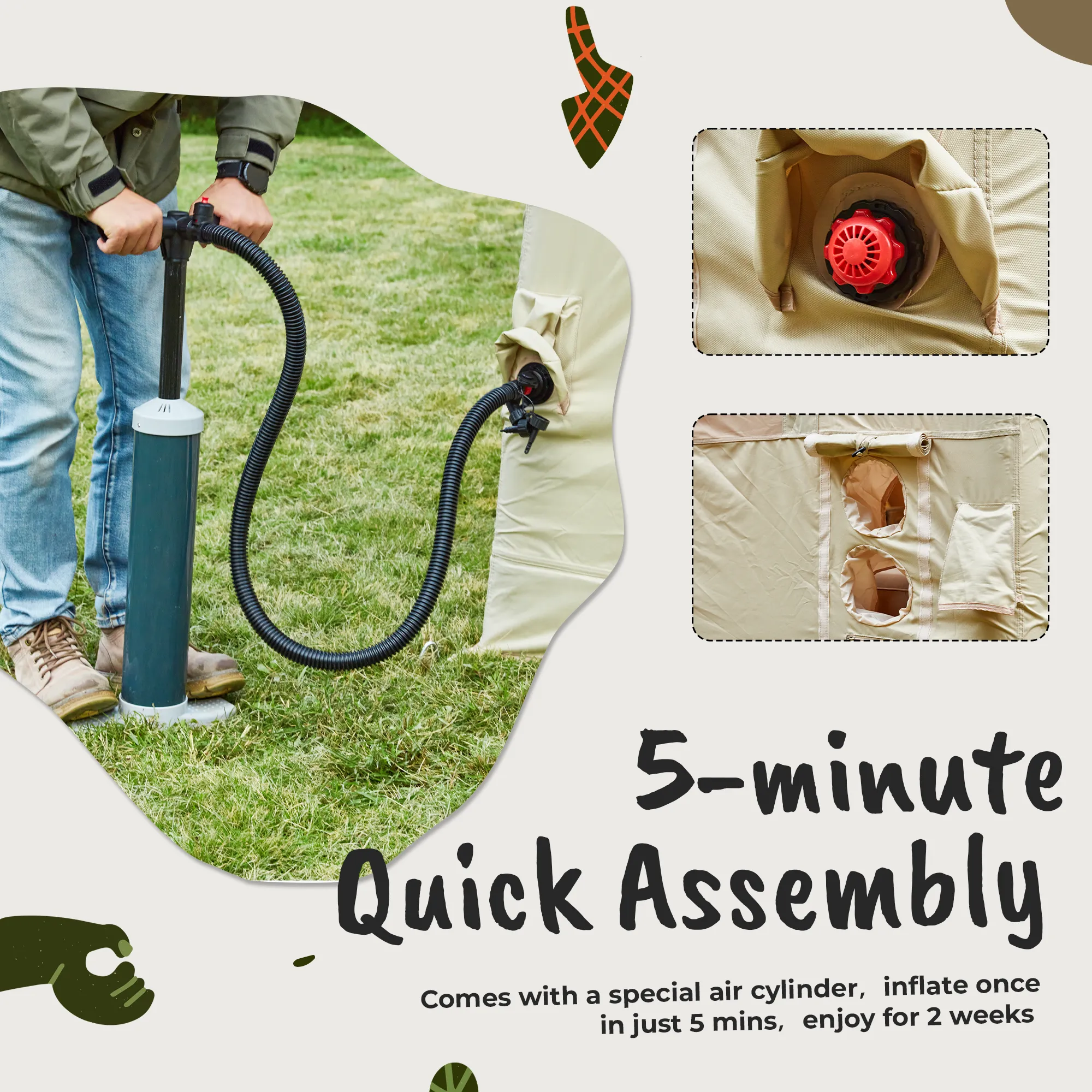 EROMMY 10 Person Tent with Detachable Canopy for Camping – 13.8FT