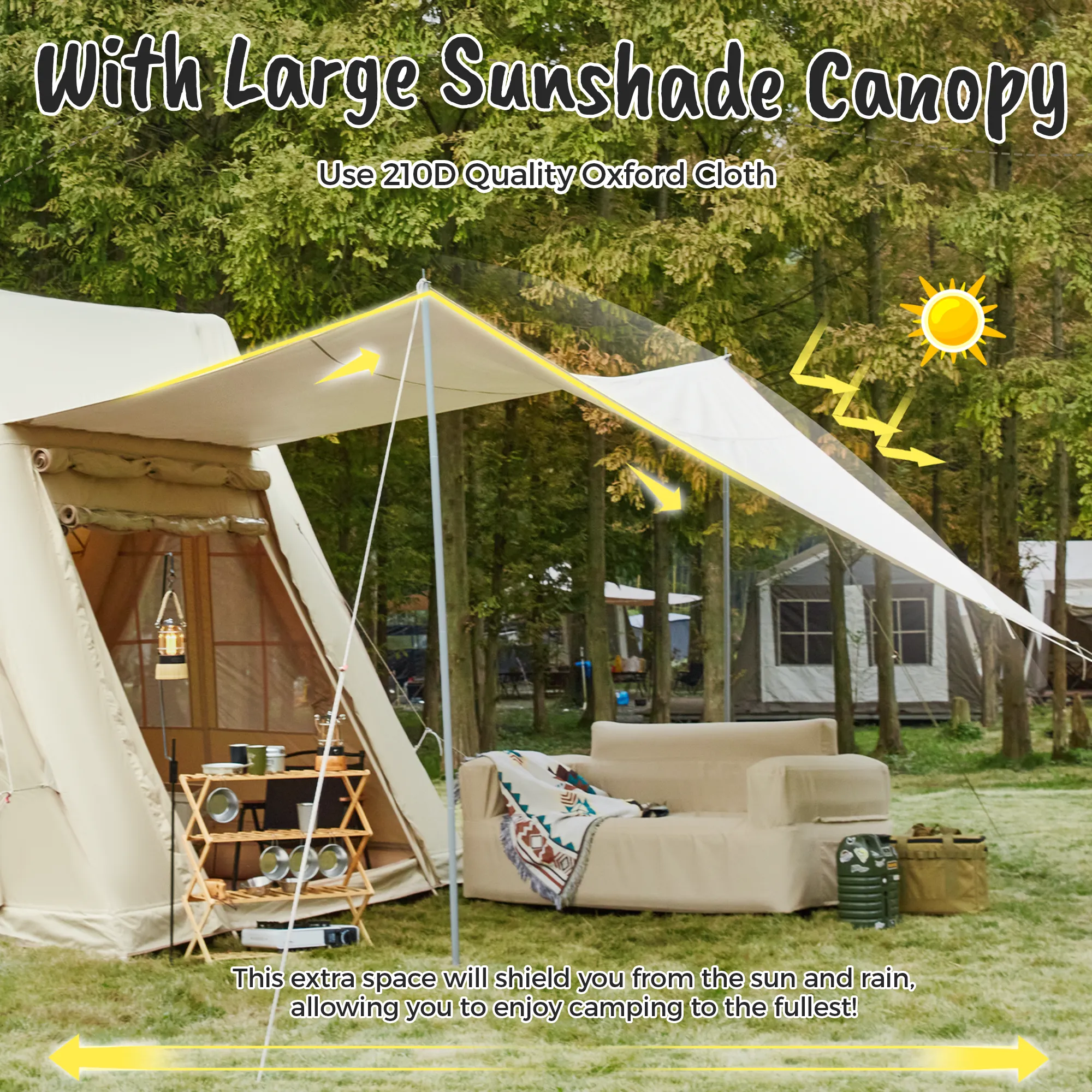 EROMMY 10 Person Tent with Detachable Canopy for Camping – 13.8FT