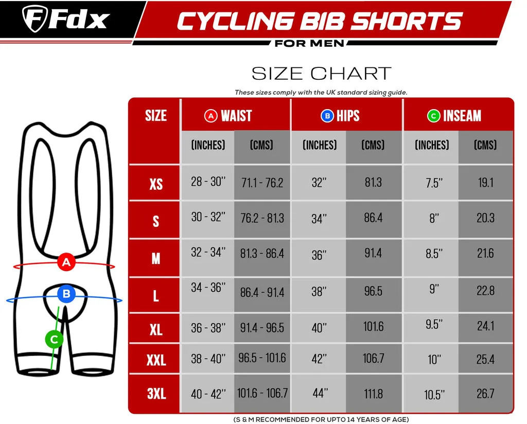 Fdx Competition Blue Men's  Padded Bib Shorts
