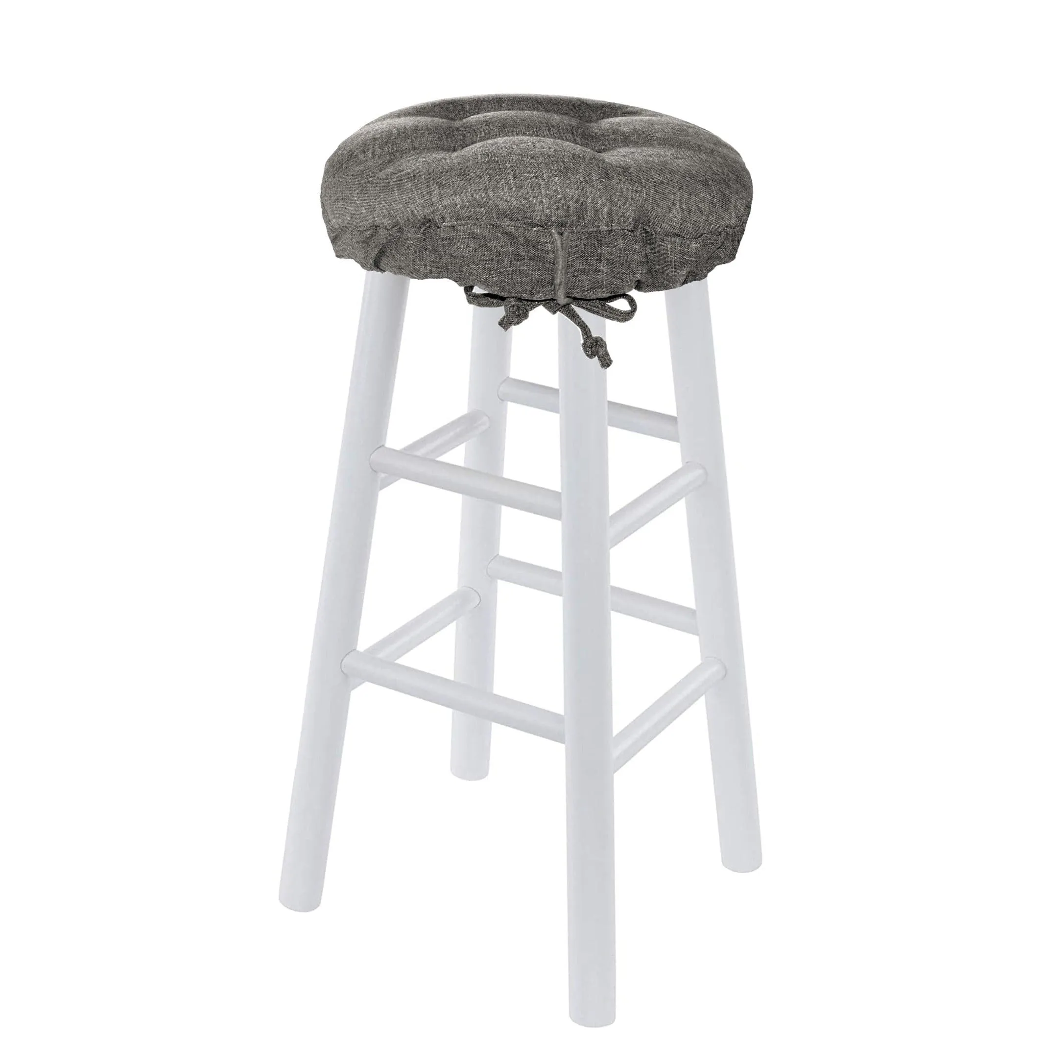 Hayden Pewter Grey Bar Stool Covers with Cushion & Adjustable Drawstring