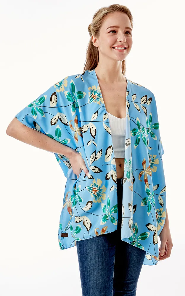 LOF1262 Floral Print Kimono Cover Up