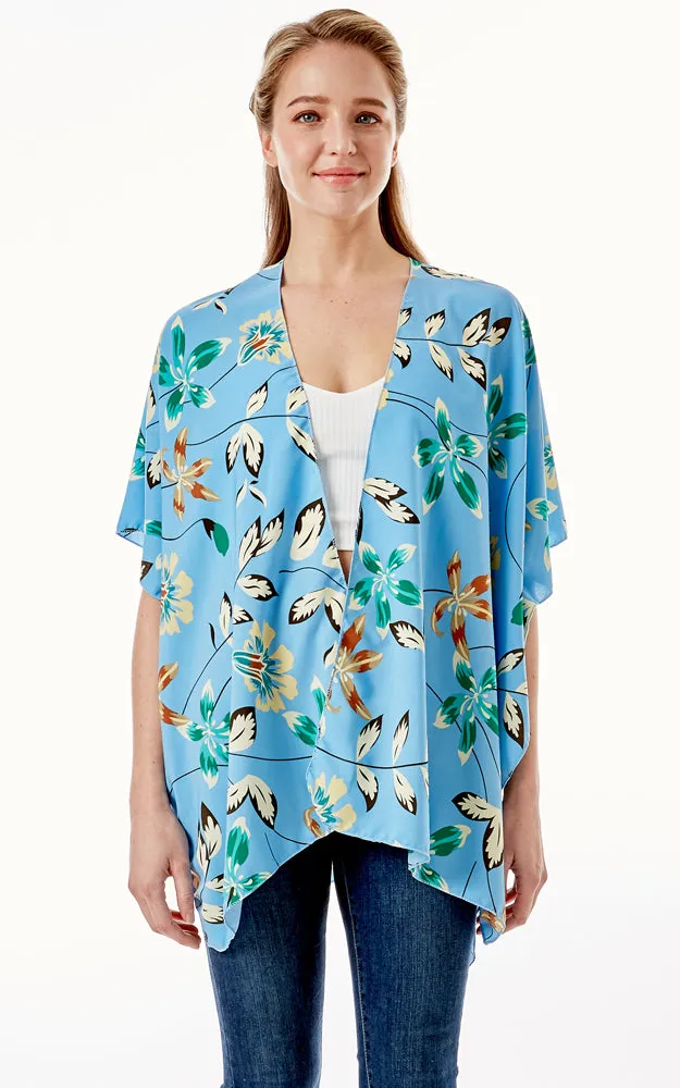LOF1262 Floral Print Kimono Cover Up