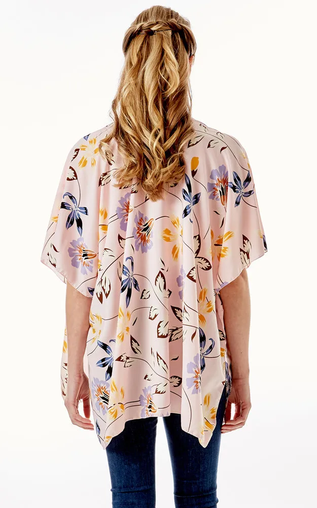 LOF1262 Floral Print Kimono Cover Up