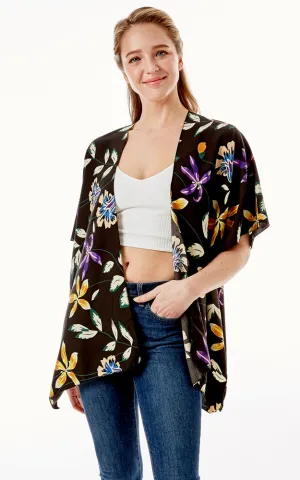 LOF1262 Floral Print Kimono Cover Up
