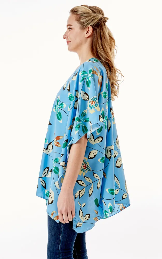 LOF1262 Floral Print Kimono Cover Up