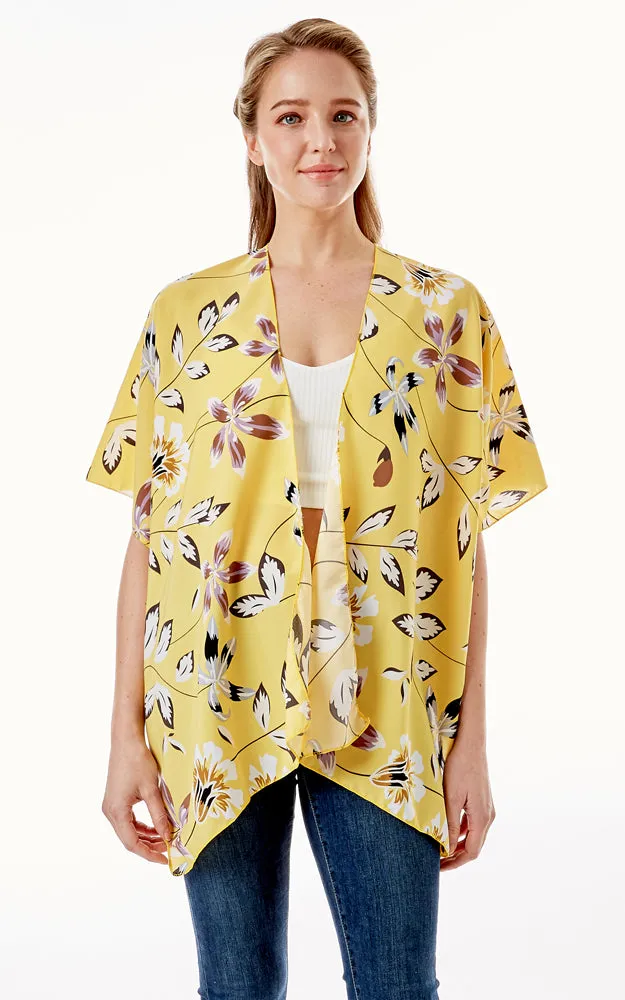 LOF1262 Floral Print Kimono Cover Up