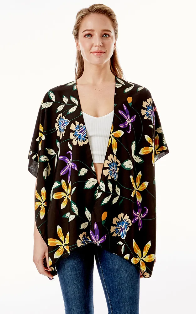 LOF1262 Floral Print Kimono Cover Up