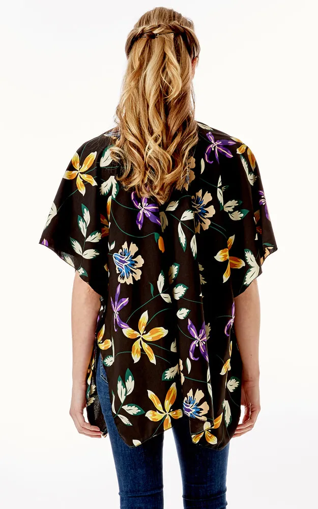 LOF1262 Floral Print Kimono Cover Up