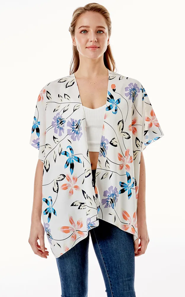 LOF1262 Floral Print Kimono Cover Up
