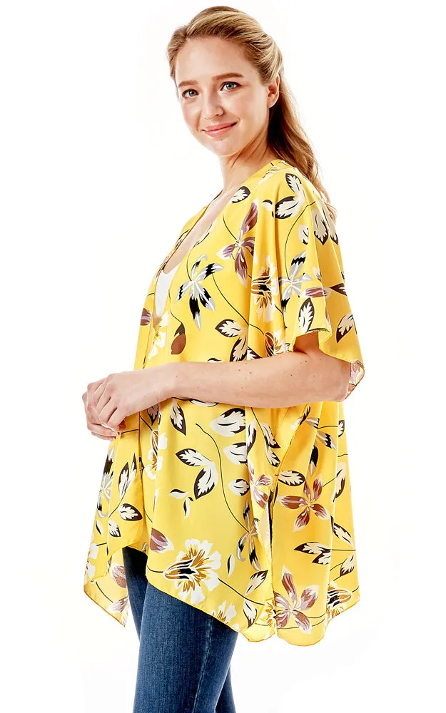 LOF1262 Floral Print Kimono Cover Up