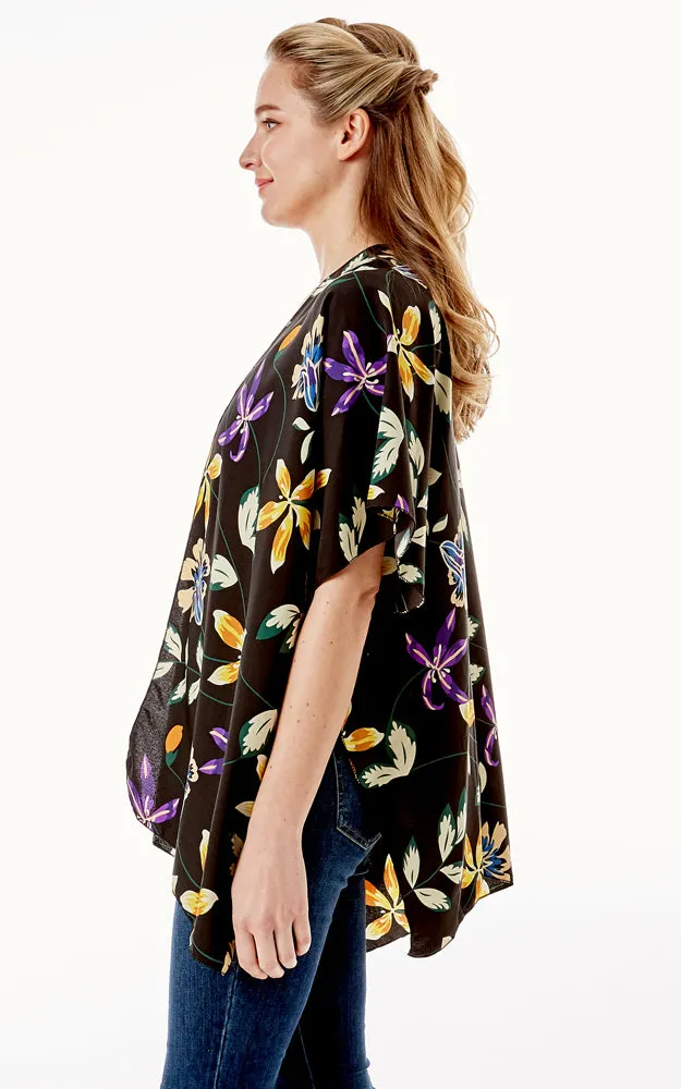 LOF1262 Floral Print Kimono Cover Up