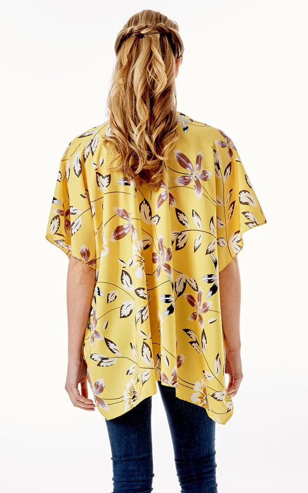 LOF1262 Floral Print Kimono Cover Up