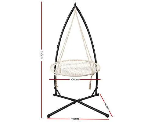 Macrame 100cm Kids Nest Swing with Stand