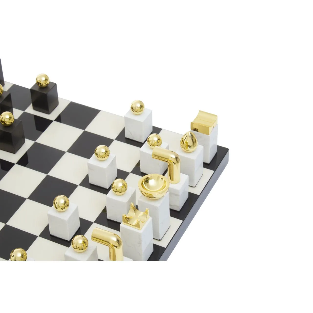 Marble and Wood Luxury Chess Set