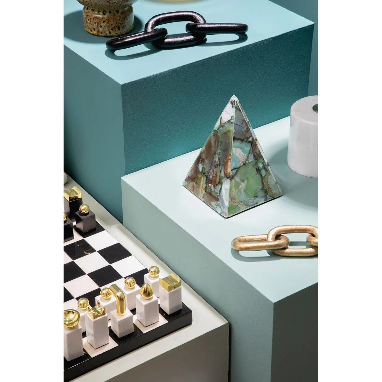 Marble and Wood Luxury Chess Set