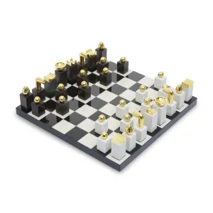 Marble and Wood Luxury Chess Set