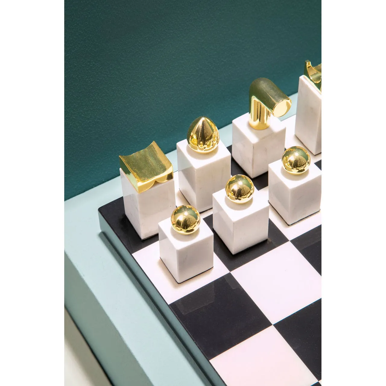 Marble and Wood Luxury Chess Set